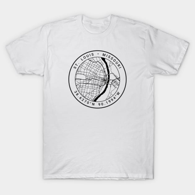 St. Louis Map T-Shirt by Ryan-Cox